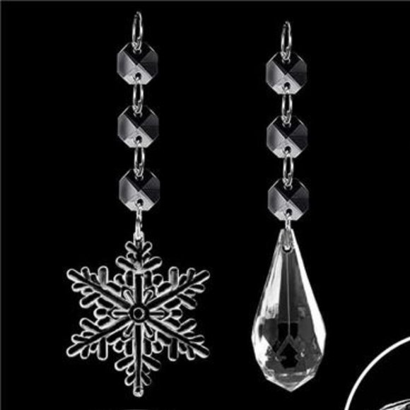 Snowflake Christmas Ornaments 38pc Beads Holiday Decor Xmas Tree Decorations - Picture 2 of 6